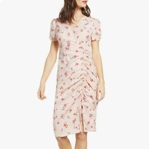 J.O.A.  Floral Cinched Midi Dress Size XS